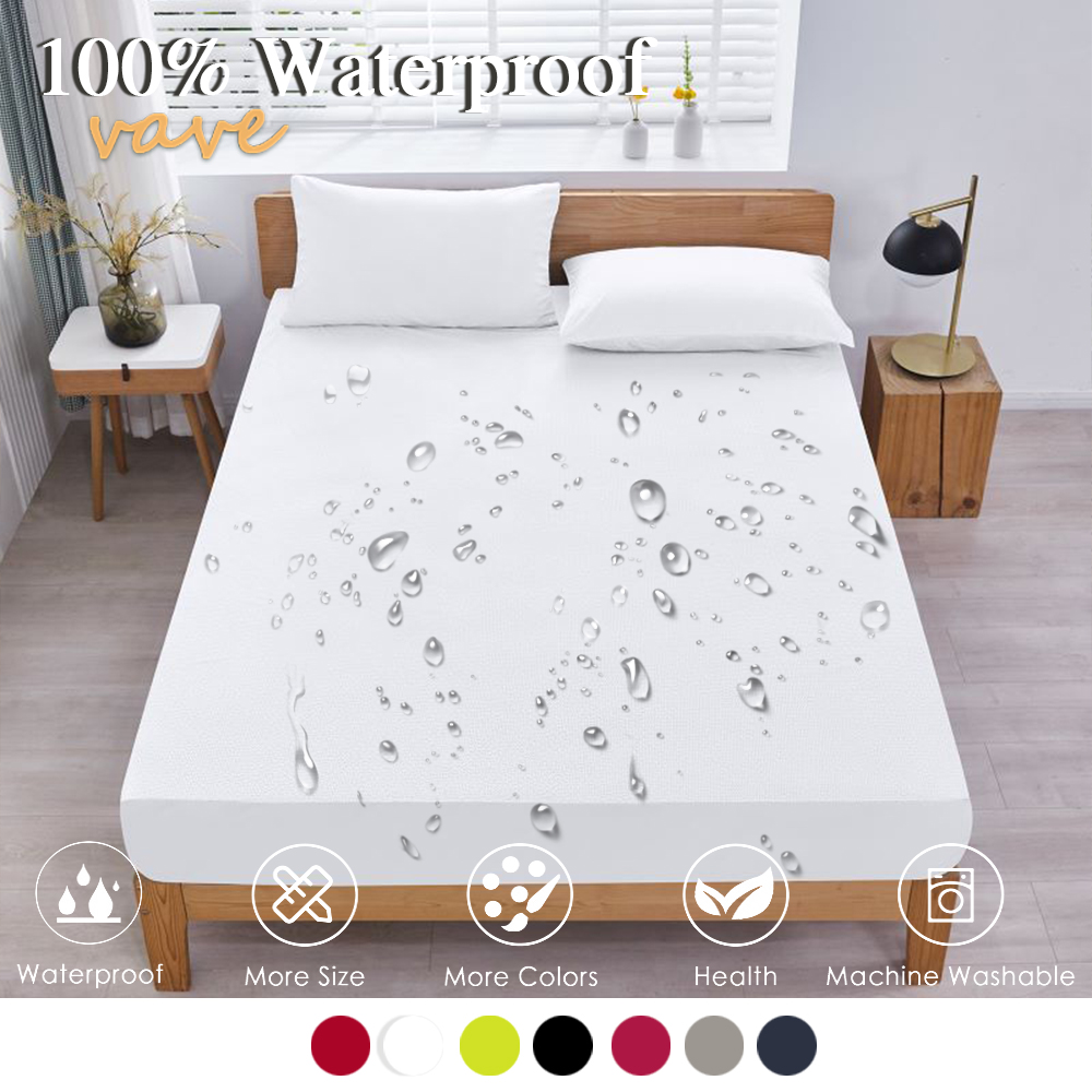 Waterproof Mattress Protector Breathable - 100% Waterproof Fitted Bed Sheet with