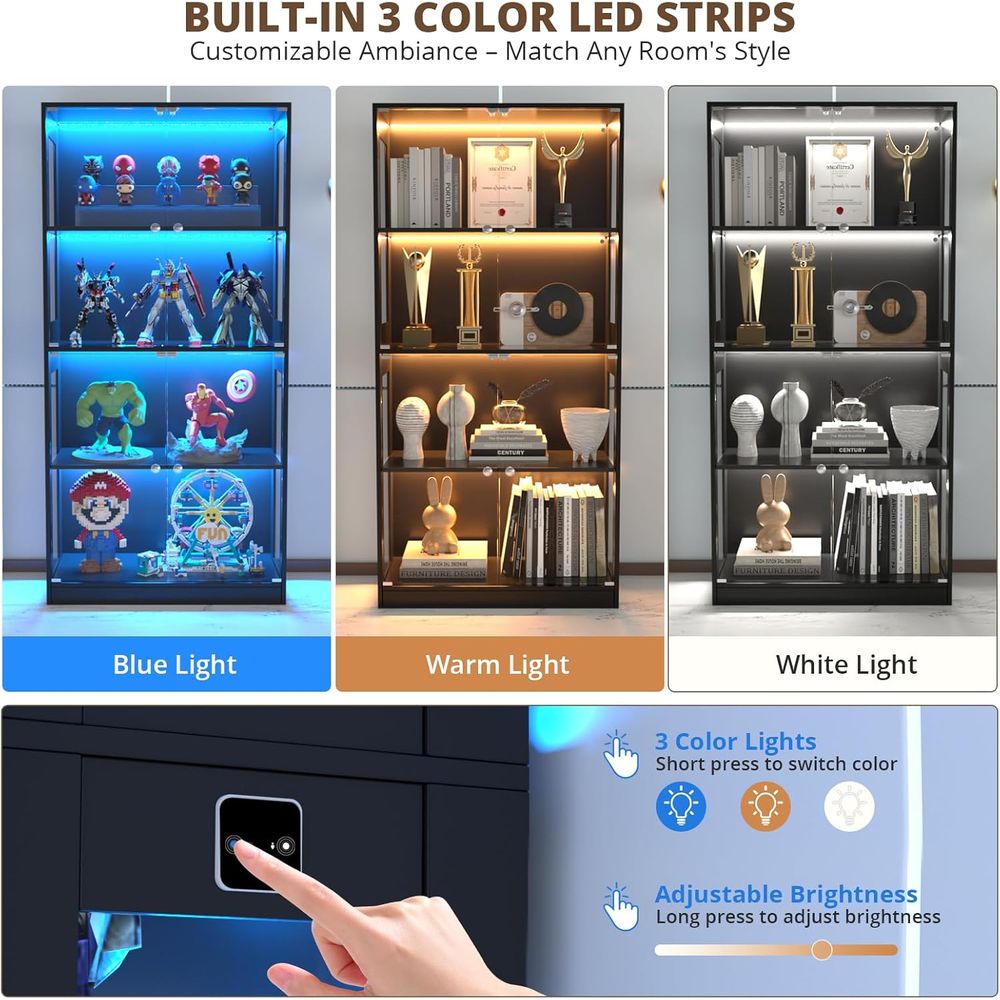 65 Glass Door Display Cabinet, - Storage & Organization ulasan dan harga