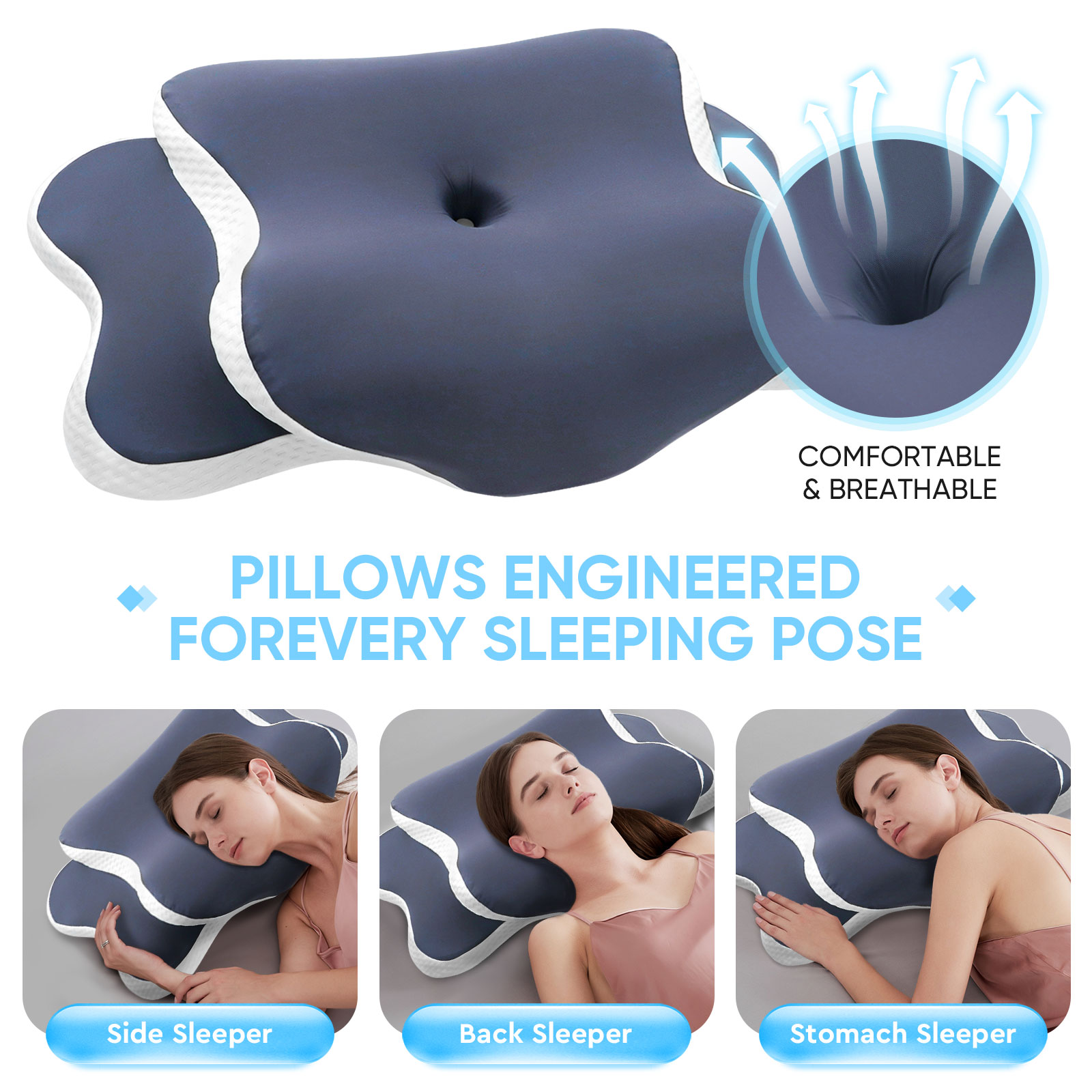 Memory Foam Pillow Cervical Pi - Memory Foam Orthopedic Pillow Neck Pain ulasan dan harga
